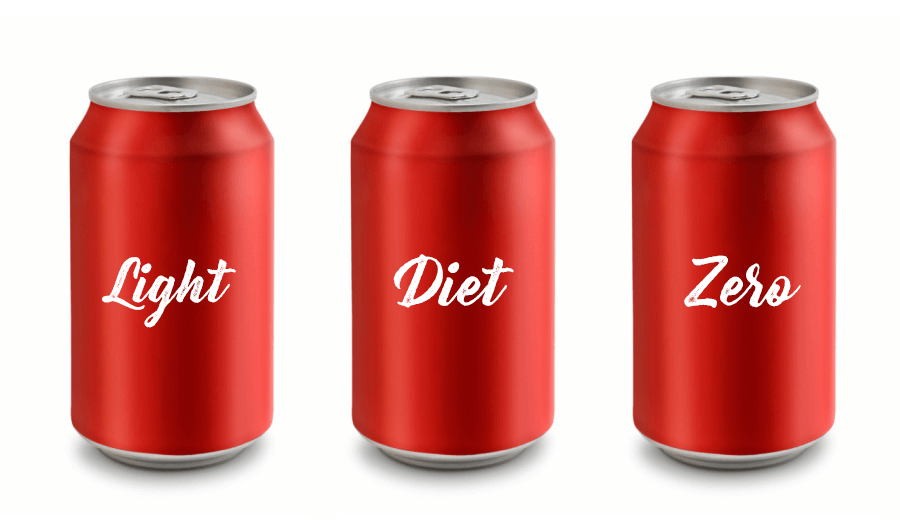 light, diet e zero